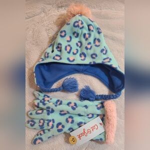 Girls Cat and jack sz 8/16 hat and glove set